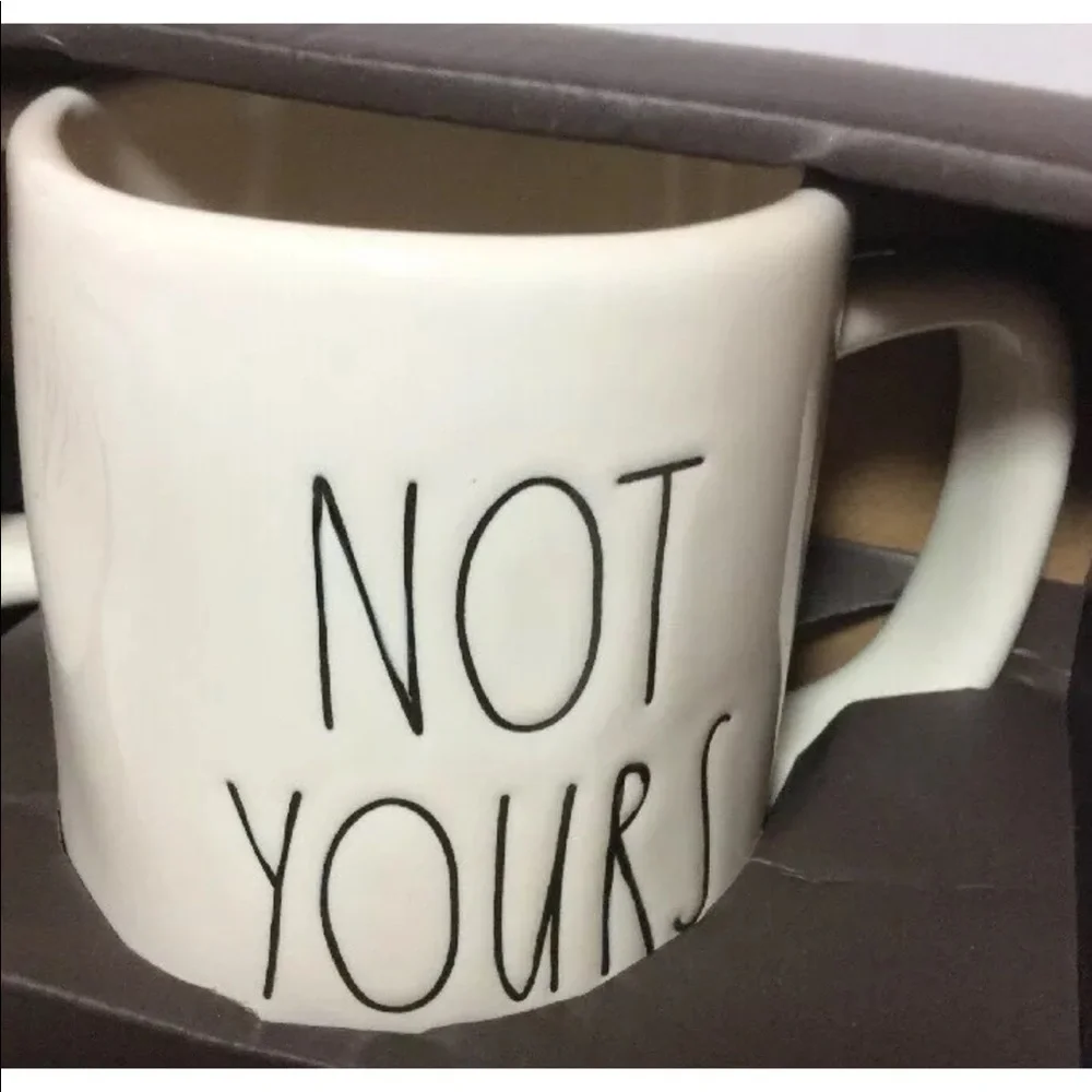 NWOT Rae Dunn CAFFEINE NOT YOURS SET of 2 MUGS